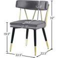 thumbnail image 5 of Meridian Furniture Rheingold Velvet Dining Chair, Grey (Set of 2), 5 of 5