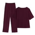 thumbnail image 3 of Yuyuzo Womens Lounge Sets Crew Neck Button Tops Baggy Pants with Pockets 2 Piece Summer Matching Sets, 3 of 4