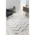 thumbnail image 1 of Rug Branch Kirei 8' x 11' (7'9" x 10'9") Grey/Beige Chevron Indoor Area Rug, Contemporary, Medium Pile, Stain-Resistant Carpet - Living Room, Bedroom, Dining Room, and Kitchen, 1 of 7