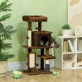 thumbnail image 2 of PawHut 41 Inch Cat Tree with Scratching Posts, Cat Bed, Condo, Brown, 2 of 10