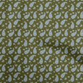 thumbnail image 1 of oneOone Cotton Silk Olive Green Fabric Florals Craft Projects Decor Fabric Printed By The Yard 42 Inch Wide, 1 of 4