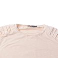 thumbnail image 4 of Men Solid Slub Cotton Pleated Short Sleeve Slim Fit T Shirt, 4 of 5