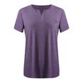 thumbnail image 4 of Plebaso Lot de 2 Hauts Grande Taille pour Femmes Col en V Manches Courtes T-Shirts Hauts Décontractés Confortables Chemisiers pour Femmes, 4 of 4