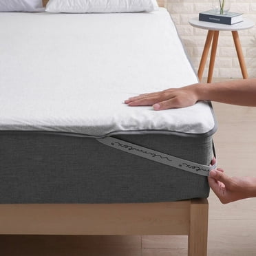 Surmatelas en Gel Rafraîchissant, Conception Ventilée Hypoallergénique, Mousse Mémoire pour le Soulagement des Maux de Dos, Certifié CertiPUR-US Housse de Surmatelas Format Grand