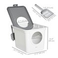 thumbnail image 3 of PawHut Enclosed Cat Litter Box, Kitty Litter Box with Scoop, White, 3 of 10