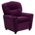 thumbnail image 1 of Contemporary Purple Microfiber Kids Recliner with Cup Holder, 1 of 9