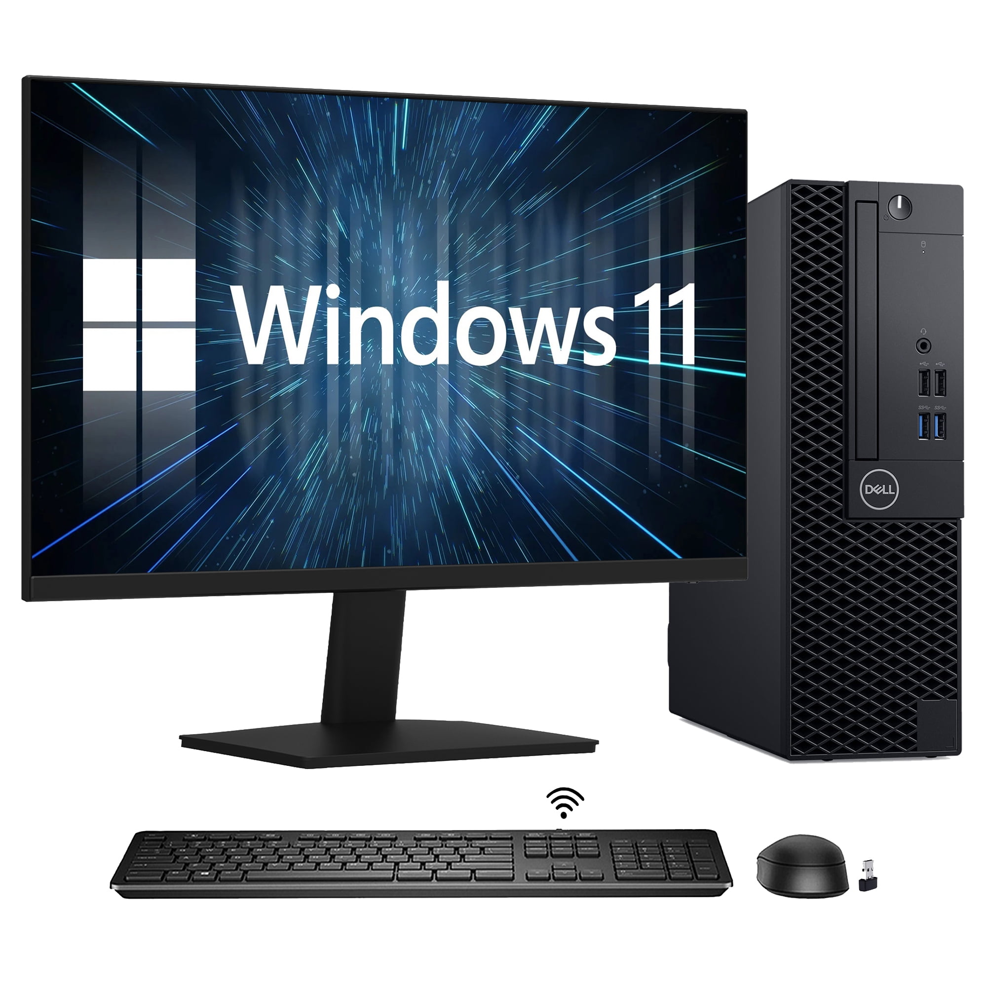 Dell OptiPlex 3070 SFF Windows 11 Pro Desktop Computer - Intel Hexa Core I5-8500 CPU Up to 4.10GHz | 8GB DDR4 RAM | 256GB NVMe SSD | 24 inch FHD Monitor HDMI (Refurbished)