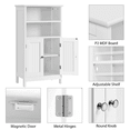 thumbnail image 4 of FullFurnique Meuble Bas de Salle de Bain 5 Niveaux avec Double Porte et Étagère Réglable, Blanc, 4 of 8