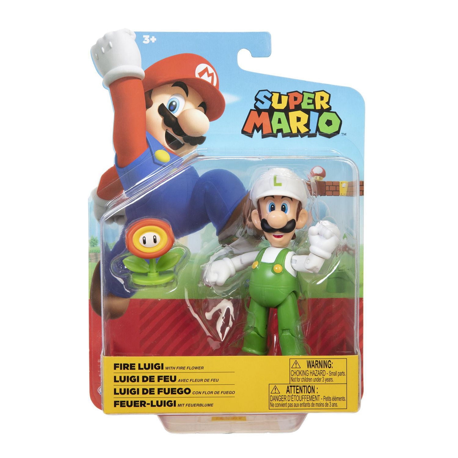 Figures 4 pouces Monde de Nintendo – Luigi de feu avec fleur de feu