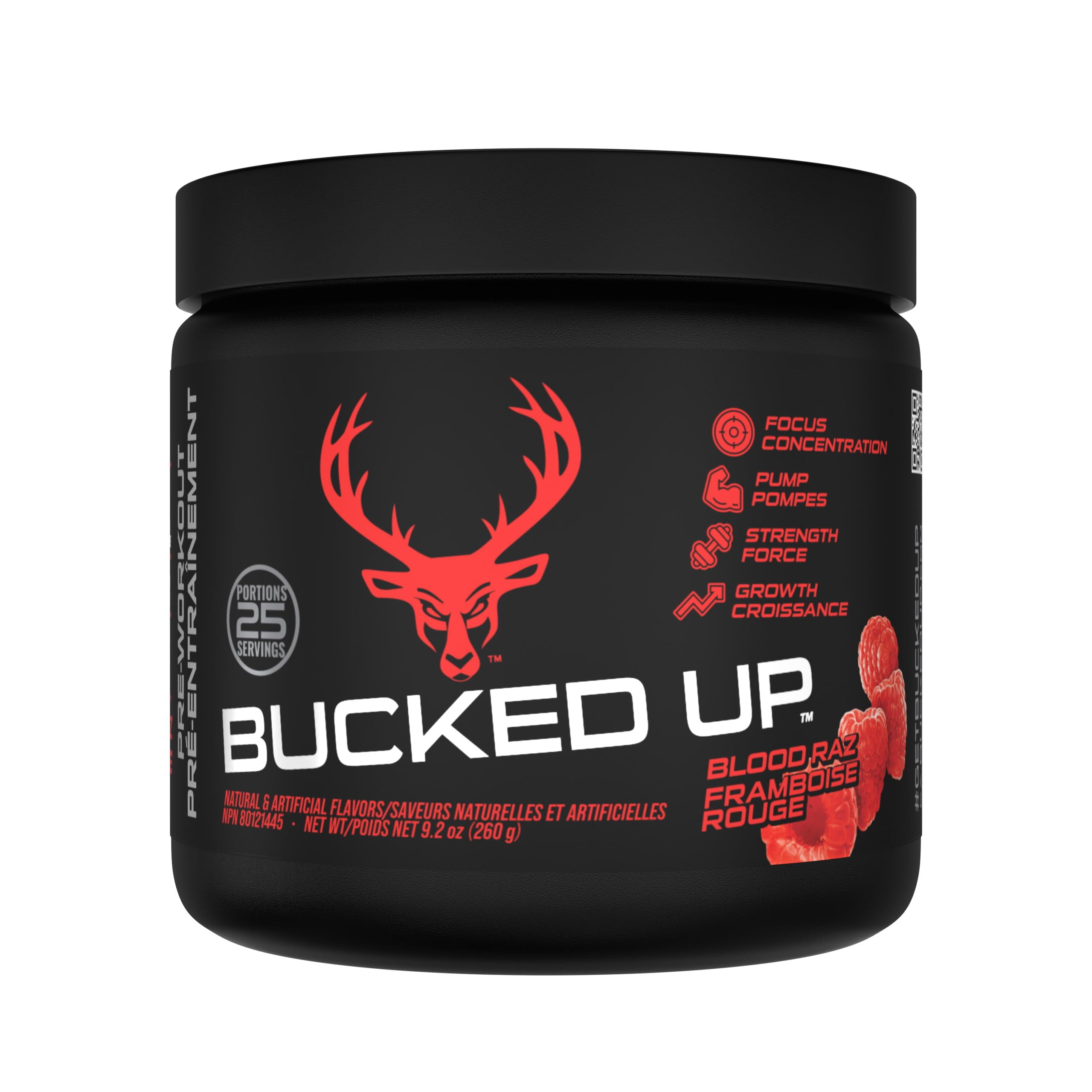 Bucked Up Pre-Workout Powder, Blood Razz, 25 Servings, Energy & Focus Support