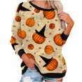 thumbnail image 2 of Chandails à Capuchon Mode pour Femmes 2023 Décontractés à Manches Longues à Col Rond Hauts Blouse Ample Chandail Graphique à Imprimé d'Halloween Rabais de 50 % Liquidation Costumes d'Halloween/Noël, 2 of 6