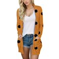 thumbnail image 1 of PMUYBHF Cardigan Surdimensionné pour Femme pour Femmes Court Cardigan Décontracté Imprimé pour Femmes Manteau S Orange, 1 of 5