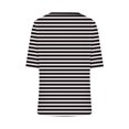 thumbnail image 5 of Penkiiy T-Shirts à Manches Courtes à Blocs de Couleur Rayés pour Femmes, Col Rond, Décontractés, Amples, Chandails à Enfiler, Hauts d'Été, Tee-Shirt, m, Noir, 5 of 5