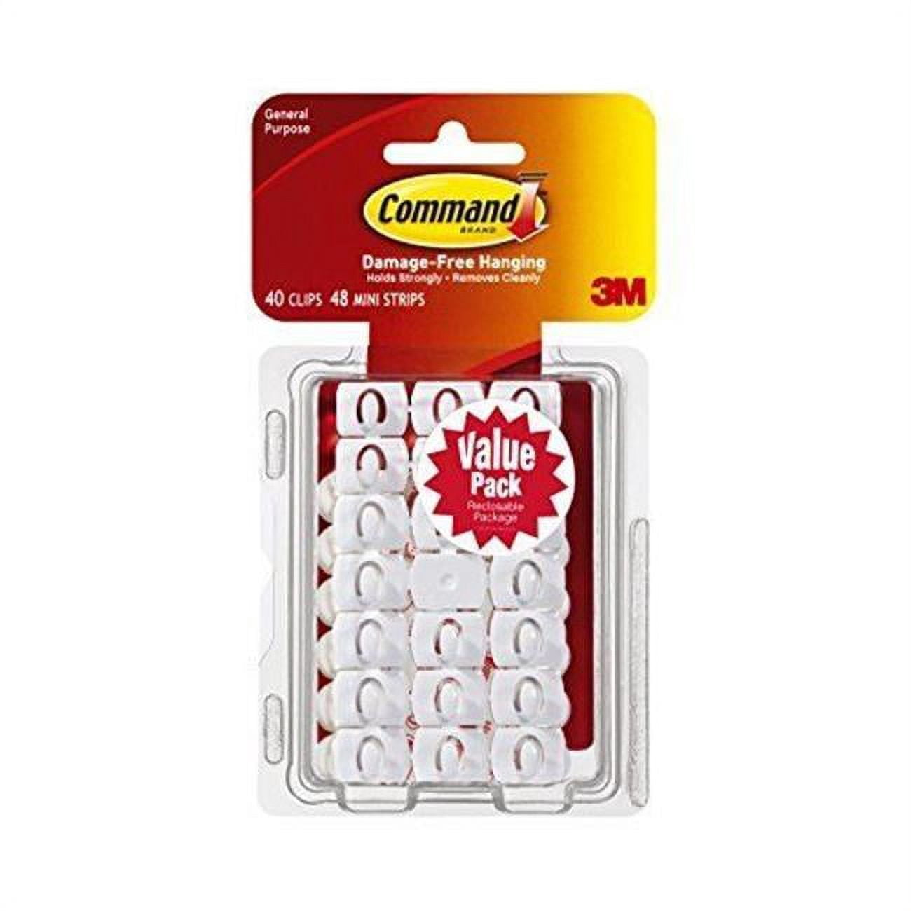 3M 243507 Command Door Decorating Clips, White - Pack of 40