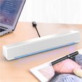 thumbnail image 3 of facefd V-196 Computer Speaker Bar Stereo Subwoofer Music Player Bass Surround Sound Box 3.5mm Audio Input For PC Laptop White, 3 of 6