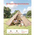 thumbnail image 2 of VEVOR Hot Tent for 2 Persons, Portable Winter Tipi Tent with Stove Jack, Waterproof Canvas Camping Tents,  Lightweight 4 Season Shelter Tents for Hiking Fishing Backpacking, S Size, 2 of 9