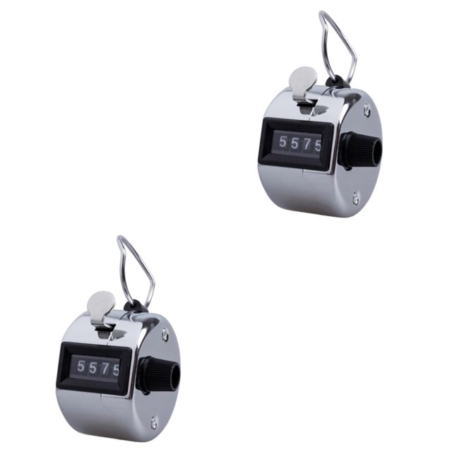HLONK 2 Pcs Clicker Métallique Robuste 4 Chiffres à Main Compteur Enregistreur