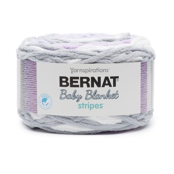 Bernat® Baby Blanket Stripes™ Yarn, Polyester #6 Super Bulky, 10.5oz/300g, 220 Yards