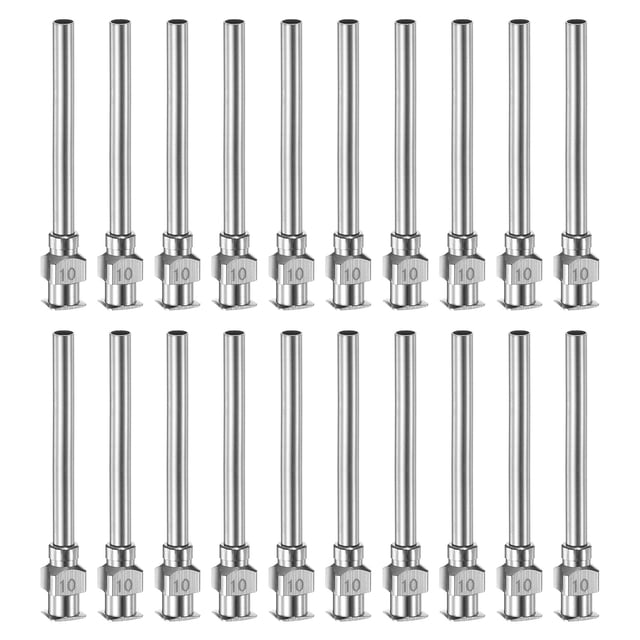 Unique Bargains 20pcs 10G Stainless Steel Dispensing Needles, 1-1/2" Glue Needle Tube Blunt Tip