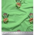 thumbnail image 1 of Soimoi Velvet Fabric Leaves & Floral Block Fabric Prints by Yard 58 Inch Wide, 1 of 3