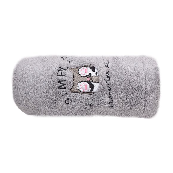 kurtrusly Hair Dry Towel Coral Velvet Absorbent Fast Dry Wrap Cloth Bathroom Shower Wrap Hanging Rag, Light Gray
