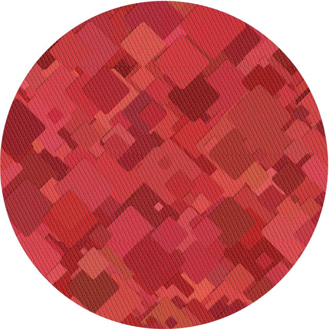 Ahgly Company Tapis Rond Lavable en Machine Intérieur Transitionnel Rouge, 5 Pieds Rond
