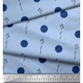 thumbnail image 3 of Soimoi Blue Georgette Viscose Fabric Dots & Leaves Decor Fabric Printed Yard 44 Inch Wide, 3 of 3