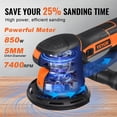thumbnail image 4 of VEVOR Random Orbital Sander 6'' DA & GA Dual-Action Sander 10 PCS Sandpapers 6 Speeds, 4 of 9