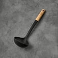 thumbnail image 3 of Thyme & Table Silicone Ladle with Beechwood Handle, Black, 3 of 5