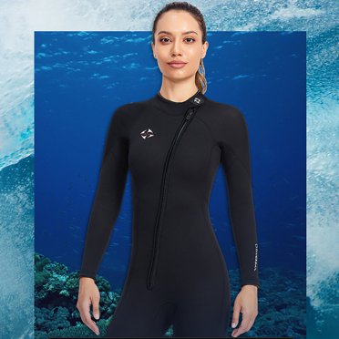 DIVE SAIL 3MM Wetsuits SCR Neoprene Diving Suit One-piece Full Body Jumpsuit Surf Suit for Diving Snorkeling Surfing Swimming Black M