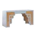 thumbnail image 3 of TOV Furniture Suzie Pastel Blue & Rattan Desk, 3 of 8