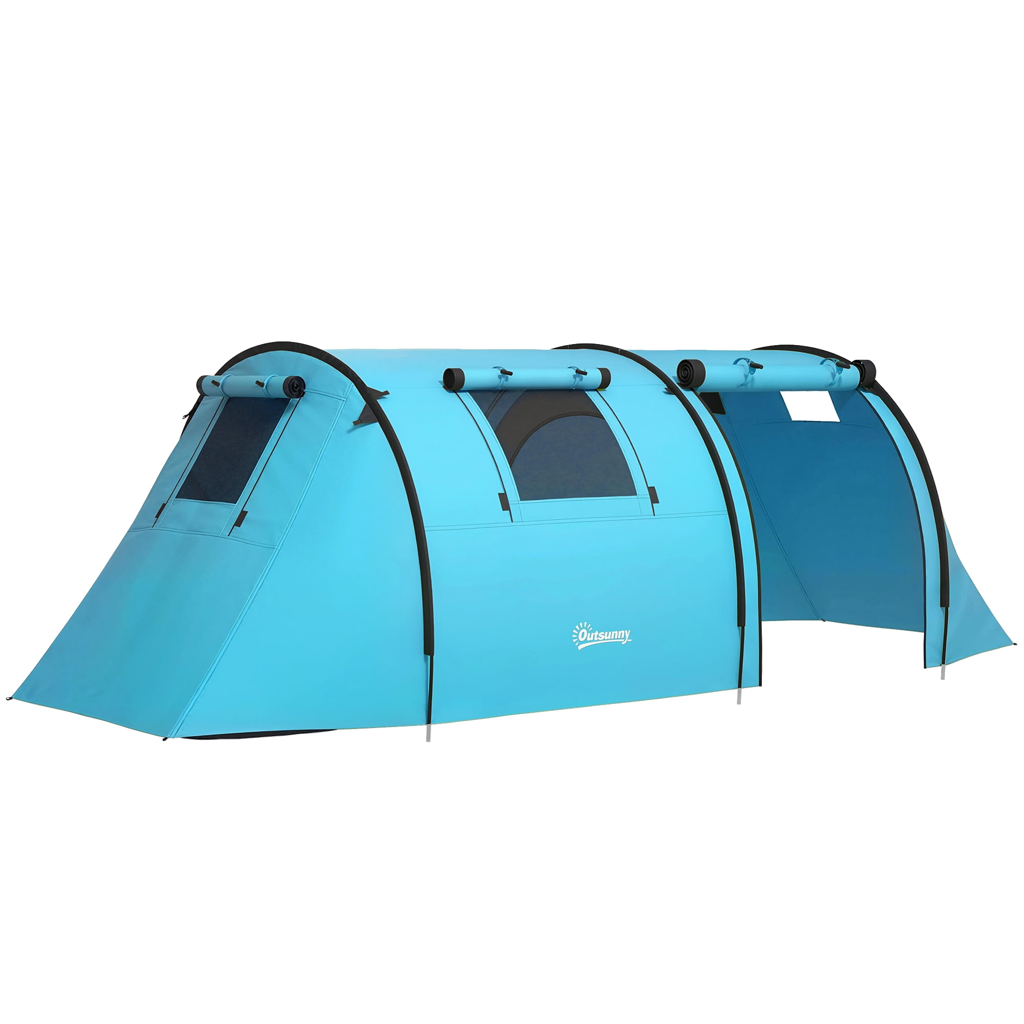 Outsunny 3-4 Person Camping Tent with 2 Rooms, Waterproof Family Tent