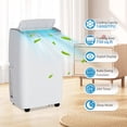 thumbnail image 2 of Powerful 3-in-1 Portable Air Conditioner 14000 BTU – Cools, Dehumidifies & Fans Up to 750 Sq.Ft – Fast Cooling, Sleep Mode, 24H Timer, Remote, Freestanding AC for Home or Office, White, 2 of 10