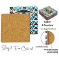 thumbnail image 4 of Inkdotpot Set of 6 Drink Coasters DecorativeNon,SlipCork Base4-inch Square PrintedCoastersEasy Clean- Tribal Animals, 4 of 8