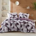 thumbnail image 1 of Regency Heights Full/Queen Size Comforter Set, Purple Bedding Set for All Seasons, 3-Piece Round Geometric Print Bedding Comforter Set, 1 of 9