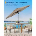 thumbnail image 4 of Parasol de Patio Extérieur 9 Pi avec Manivelle, Évent Coupe-Vent à Double Couche et Inclinaison à Bouton-Poussoir, Protection UV, Imperméable, Conception Robuste à 8 Baleines pour Terrasse, Piscine, Jardin, 4 of 7
