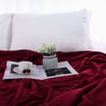 thumbnail image 3 of PiccoCasa 1 Pcs Home Warm Soft Microplush Fleece Solid Throw Blanket Burgundy 70" x 78", 3 of 10