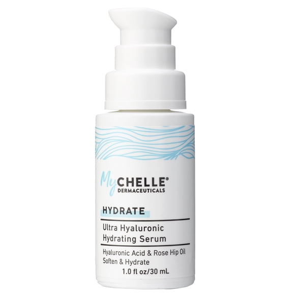 MyCHELLE Dermaceuticals Ultra Hyaluronic Hydrating Serum (1.0 Fl Oz) - Rich Hydration for Dry Skin with Vegan Hyaluronic Acid, Help Plump Skin and Help Reduce Appearance