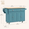 thumbnail image 3 of HOMCOM Kitchen Island with Storage, Kitchen Cart with Drop Leaf, Light Blue, 3 of 10