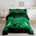 thumbnail image 2 of Erosebridal Green Gamepad Bedding Toddler Comforter Set, Gradient Geometric Down Comforter, Gaming Sports Decor, Breathable, 2 of 7