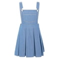 thumbnail image 1 of Linjinx Robe Salopette en Denim pour Filles, Bretelles Réglables, Jupe Salopette d'Été, Bleu Clair 6, 1 of 7