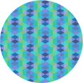 thumbnail image 1 of Ahgly Company Tapis d'Intérieur Lavable en Machine Carré Transitionnel Bleu Lierre, 3 Pieds Carré, 1 of 7