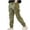Army Green B, variant on WRKEKC Boys Cargo Pants Multiple Pockets Drawstring Cuffed Hem Cotton Blend Durable Outdoor Pants for Boys 8-14 Years Fall Winter Casual Wear