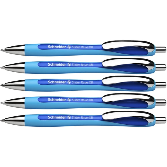 Schneider Pen, Slider RAVE XB (Extra Broad), Pack of 5, Blue (132503)