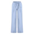 thumbnail image 2 of MAWCLOS Men Trousers Elastic Waist Sweatpants Drawstring Pants Baggy Party Solid Lounge Light Blue S, 2 of 9