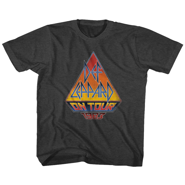 Def Leppard On Tour 83 Black Heather Youth T-Shirt Tee