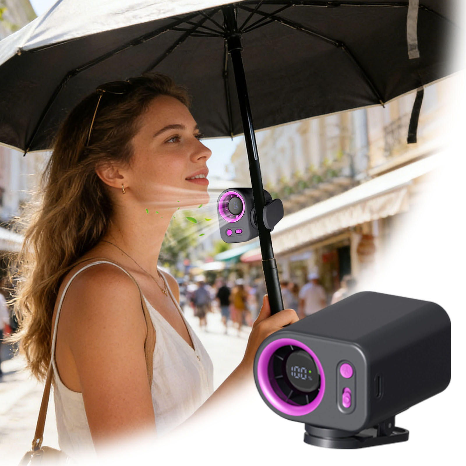 Ainf 2026 On Air Conditioning Fan Portable Air Conditioning Portable USB Charging Personal Fan 360 ° Rotation Adjustable