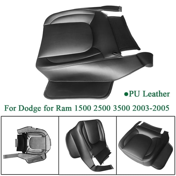 ALLTIMES Driver Bottom Seat Cover for Dodge for Ram 1500 2500 3500 2003-2005, Black PU Leather