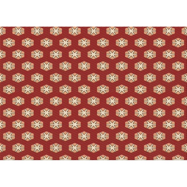 Ahgly Company Machine Washable Indoor Rectangle Transitional Sunrise Orange Area Rugs, 5' x 7'