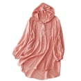 thumbnail image 2 of AherBiu Chandail à Capuchon en Lin pour Femmes Veste de Protection Solaire Légère Sweat à Capuche Tendance Extérieur, 2 of 8